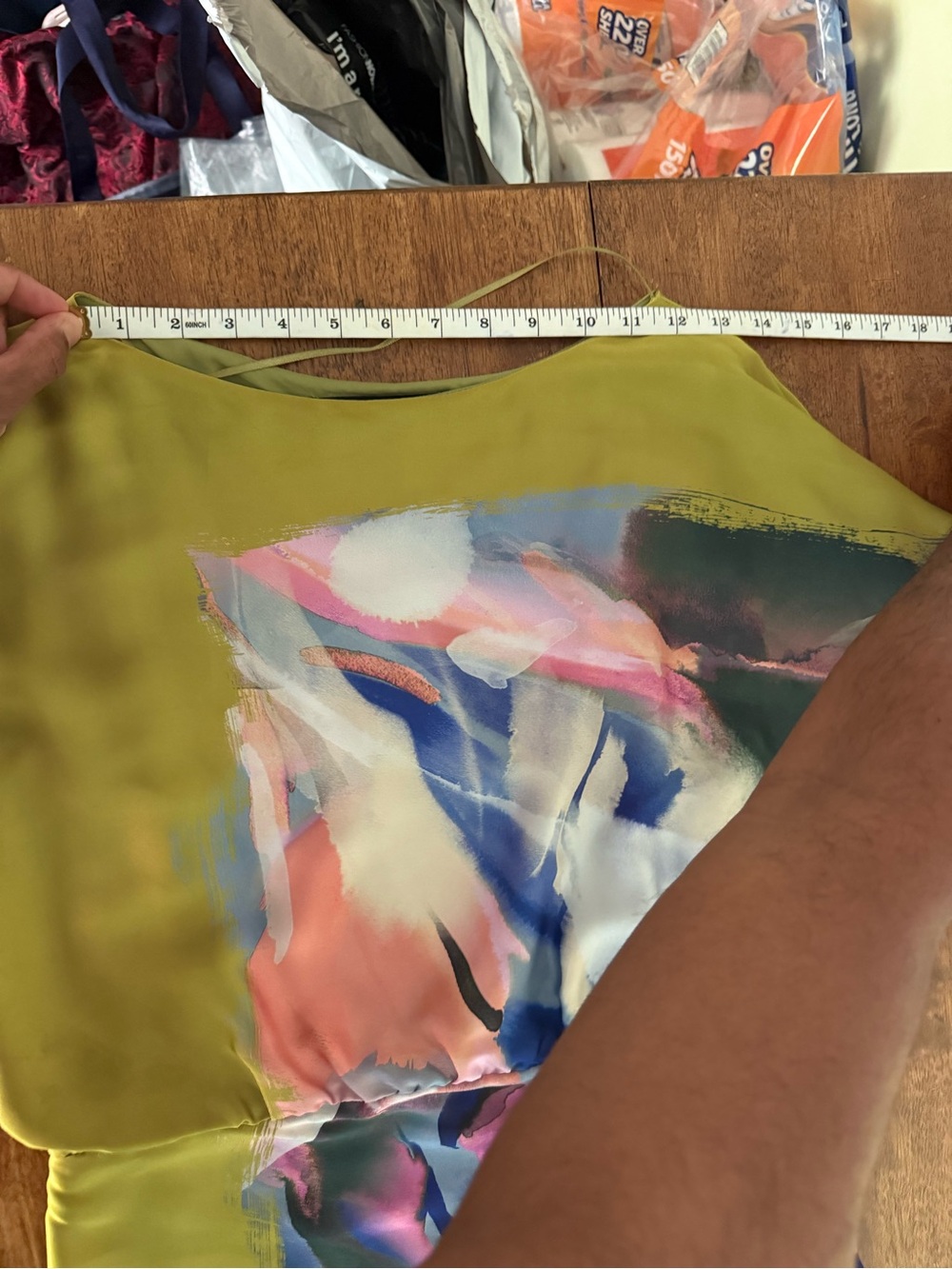 Zara Olive & Multicolor Abstract Floral Midi Dress - Picture 7 of 10